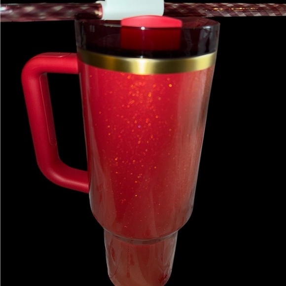 Collectible “Red Tinsel” 40oz Flowstate Tumbler NIB GLITTERY Red- 2 x-tra straws - Picture 4 of 10